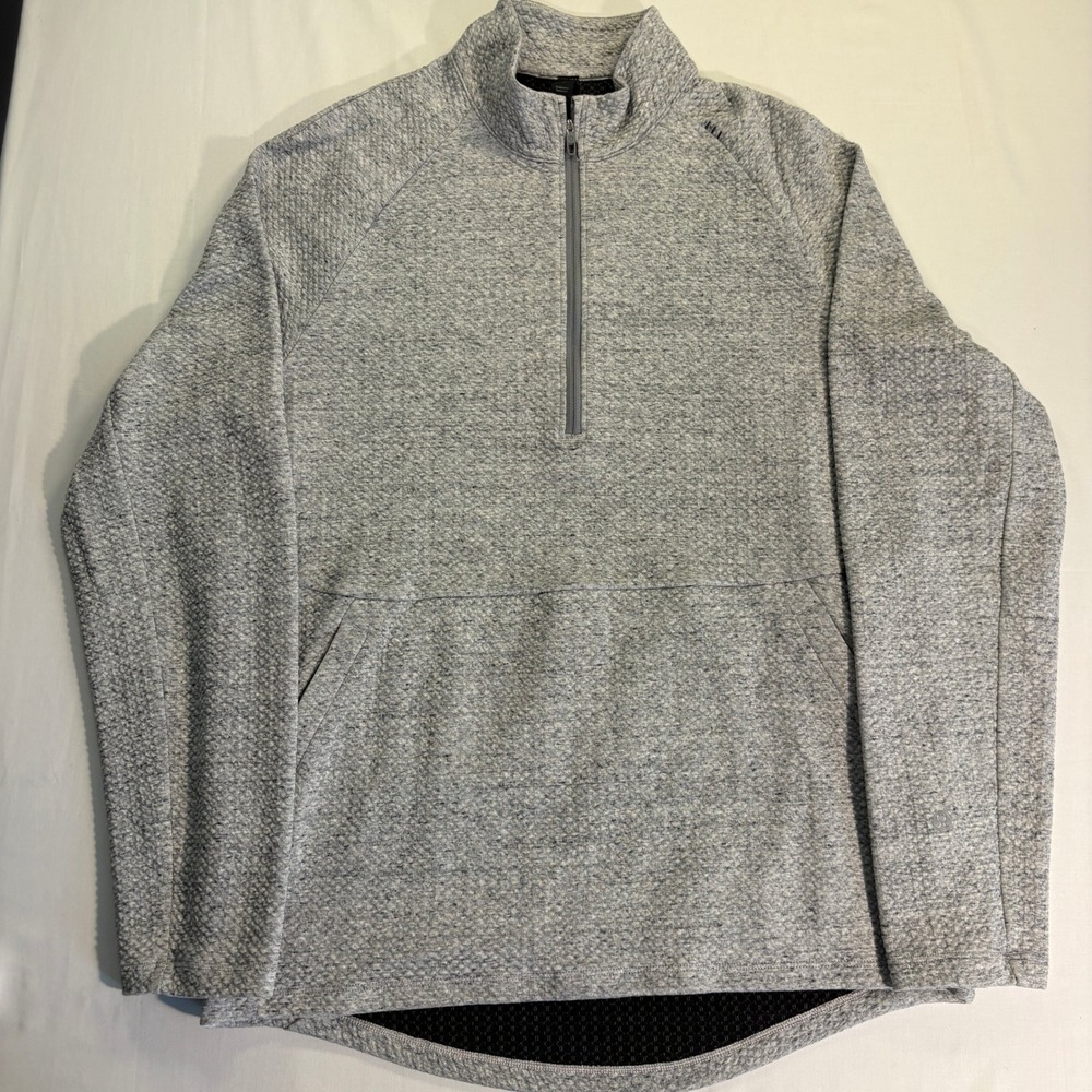 Lululemon Engineered Warmth Half Zip Pullover Grey Textured Knit Mens Small